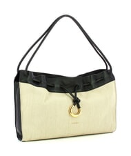 COCCINELLE CAMPIONARIO - ISABELA CANVAS Torba typu hobo z pł&oacute;tna i sk&oacute;ry naturalny/czarny - Torby damskie - 2