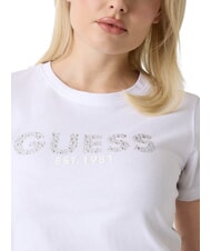 GUESS STUDS SCRIPT Koszulka z kr&oacute;tkim rękawem czysto biały - Koszulki i topy damskie - 5