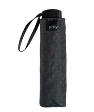 YDRY FAIR Parasol ręczny, uchwyt płaski ciemne czarne kropki - Parasole - 2