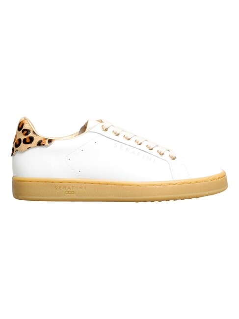 J CONNORS Adidasy biała lamparta miodowa podeszwa - Buty damskie