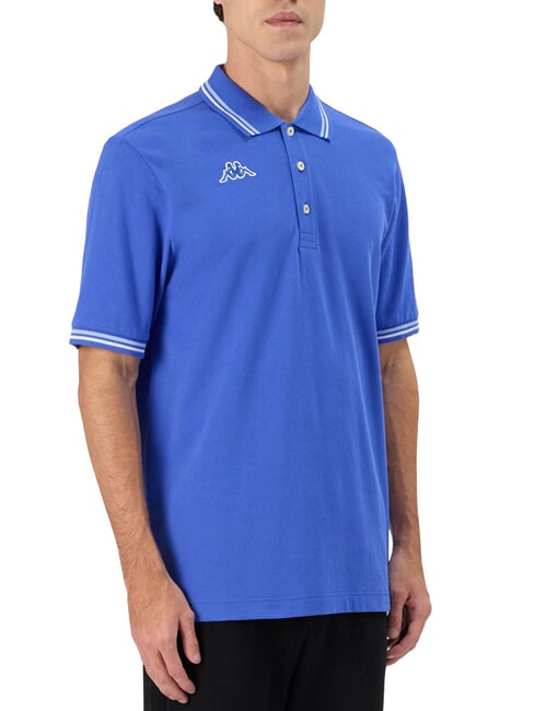 LOGO Koszulka polo z kr&oacute;tkim rękawem kr&oacute;lewski błękit - biel - Polo męskie