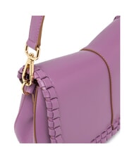 GIANNI CHIARINI HELENA ROUND Torba sk&oacute;rzana z klapką fioletowy w romby - Torby damskie - 4