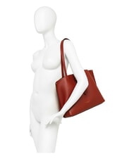 GIANNI CHIARINI EGLE Sk&oacute;rzana torba na zakupy ceglasty - Torby damskie - 6