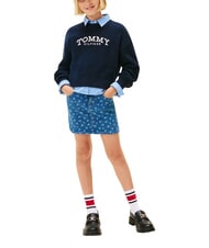 TOMMY HILFIGER TH Sweter dziewczęcy z okrągłym dekoltem - Swetry dziecięce