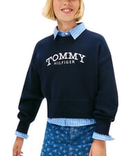 TOMMY HILFIGER TH Sweter dziewczęcy z okrągłym dekoltem pustynne niebo - Swetry dziecięce - 4
