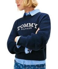 TOMMY HILFIGER TH Sweter dziewczęcy z okrągłym dekoltem pustynne niebo - Swetry dziecięce - 5