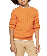 TOMMY HILFIGER TH KIDS Sweterek bawełniany dla niemowląt pomarańczowy grzmot - Swetry dziecięce - 4