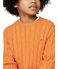 TOMMY HILFIGER TH KIDS Sweterek bawełniany dla niemowląt pomarańczowy grzmot - Swetry dziecięce - 5
