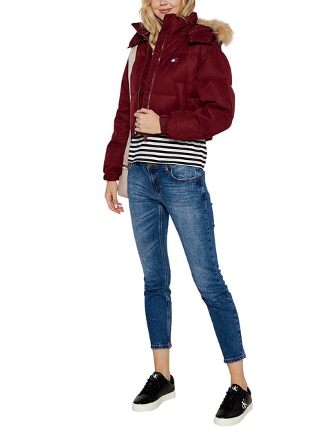 TH JEANS Kr&oacute;tka kurtka puchowa głęboko czerwony - Kurtki puchowe damskie