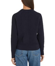 TOMMY HILFIGER TH Bawełniany sweter z okrągłym dekoltem pustynne niebo - Koszulki damskie - 3