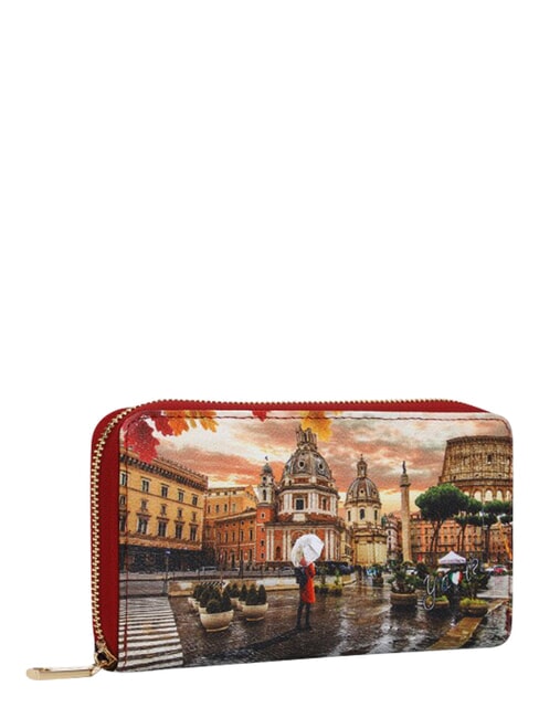 YESBAG Duży portfel zapinany na zamek Rzym pada deszcz - Portfele damskie