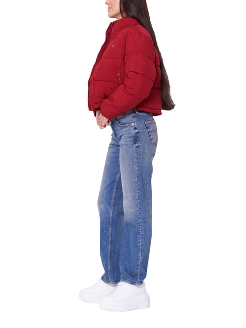 TH JEANS Kr&oacute;tka kurtka puchowa regatowy czerwony - Kurtki puchowe damskie