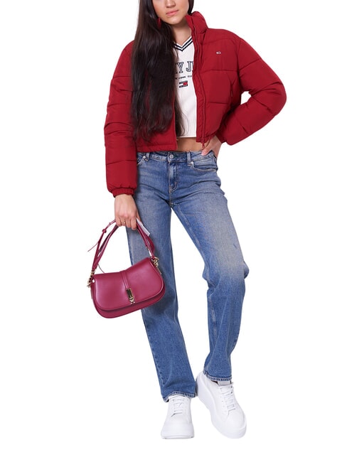 TH JEANS Kr&oacute;tka kurtka puchowa regatowy czerwony - Kurtki puchowe damskie