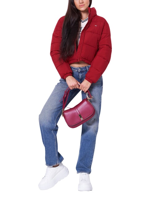 TH JEANS Kr&oacute;tka kurtka puchowa regatowy czerwony - Kurtki puchowe damskie