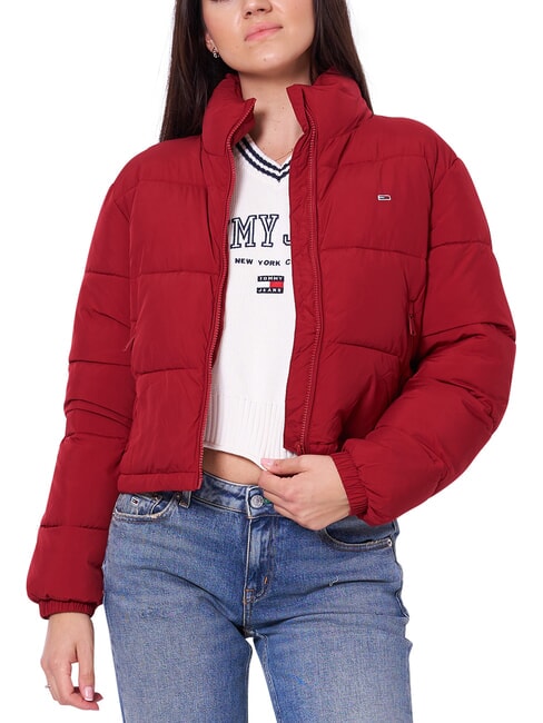 TH JEANS Kr&oacute;tka kurtka puchowa regatowy czerwony - Kurtki puchowe damskie