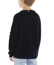 TOMMY HILFIGER TH Sweter bawełniany z okrągłym dekoltem pustynne niebo - Swetry dziecięce - 4