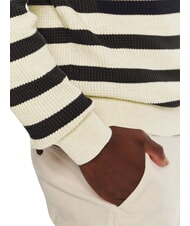 TOMMY HILFIGER TH Sweter bawełniany z okrągłym dekoltem oatmilk htr / pustynne niebo - Koszulki męskie - 5