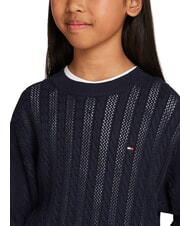 TOMMY HILFIGER TH Sweter bawełniany z okrągłym dekoltem pustynne niebo - Swetry dziecięce - 5