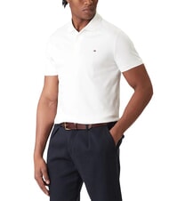 TOMMY HILFIGER TH Koszulka polo z kr&oacute;tkim rękawem i wstążką przy kołnierzyku biel optyczna - Polo męskie - 3