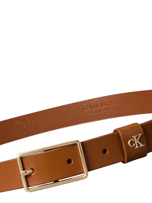 CLASSIC BUCKLE Pasek sk&oacute;rzany olej arganowy / antyczny jasny złoty - Paski