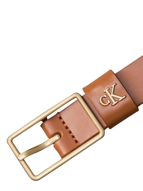 CLASSIC BUCKLE Pasek sk&oacute;rzany olej arganowy / antyczny jasny złoty - Paski