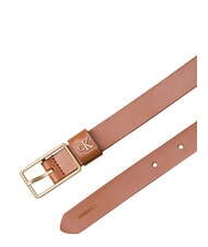 CALVIN KLEIN CLASSIC BUCKLE Pasek sk&oacute;rzany olej arganowy / antyczny jasny złoty - Paski - 4