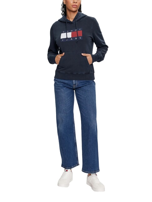 TH JEANS Bluza bawełniana ciemna noc granatowa - Bluzy damskie