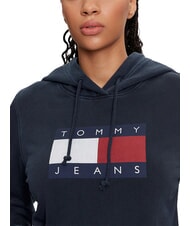 TOMMY HILFIGER TH JEANS Bluza bawełniana ciemna noc granatowa - Bluzy damskie - 5