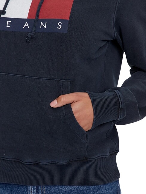 TH JEANS Bluza bawełniana ciemna noc granatowa - Bluzy damskie