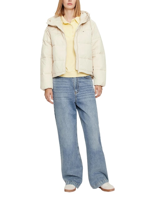TH JEANS Kurtka puchowa z kapturem papier gazetowy - Kurtki puchowe damskie