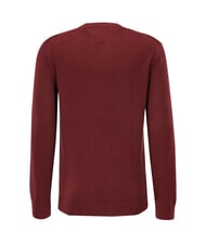 TOMMY HILFIGER TH JEANS  Bawełniany sweter z okrągłym dekoltem głęboko czerwony - Koszulki męskie - 2