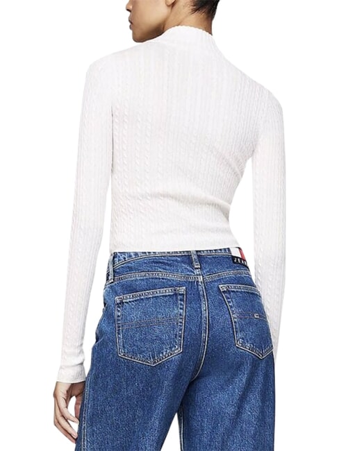 TH JEANS Sweter z pełnym zamkiem błyskawicznym starożytna biel - Koszulki damskie
