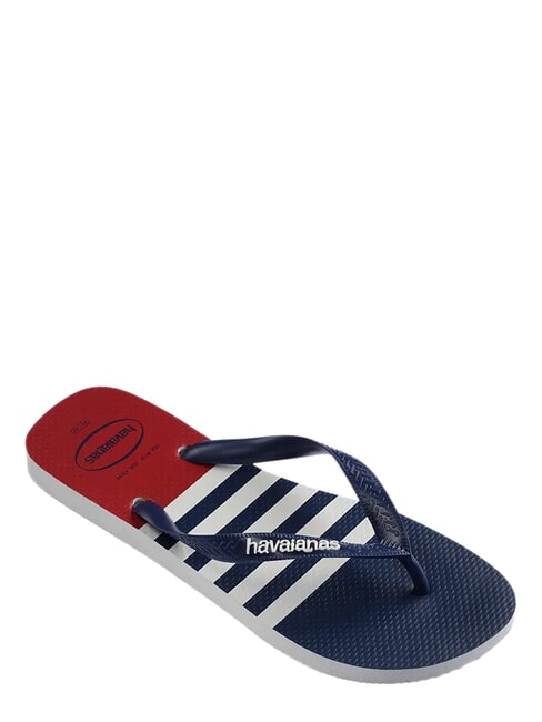 TOP NAUTICAL Klapki biały/morski niebieski/czerwony Apache - Buty męskie