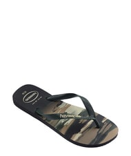 HAVAIANAS TOP CAMU Klapki czarno-zielony oliwkowy - Buty uniseks - 3