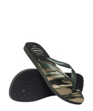 HAVAIANAS TOP CAMU Klapki czarno-zielony oliwkowy - Buty uniseks - 4