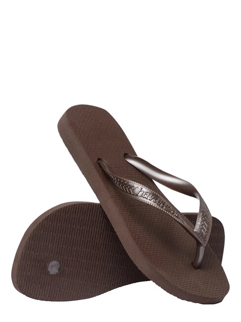 TOP TIRAS Klapki ciemny brat - Buty damskie