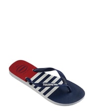 HAVAIANAS TOP NAUTICAL Klapki biały/morski niebieski/czerwony Apache - Buty męskie - 3