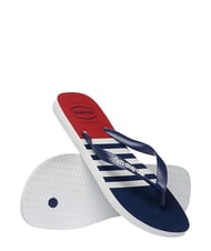HAVAIANAS TOP NAUTICAL Klapki biały/morski niebieski/czerwony Apache - Buty męskie - 4