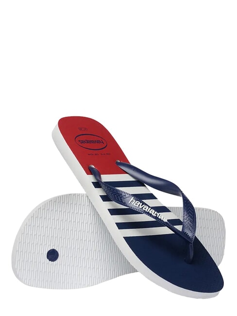 TOP NAUTICAL Klapki biały/morski niebieski/czerwony Apache - Buty męskie