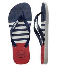 HAVAIANAS TOP NAUTICAL Klapki biały/morski niebieski/czerwony Apache - Buty męskie - 5