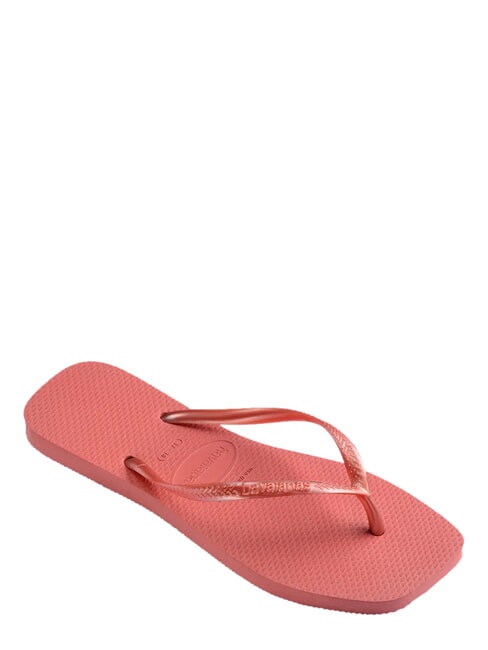 SLIM SQUARE Klapki z kwadratowym noskiem glina kanionowa - Buty damskie