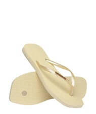 HAVAIANAS SQUARE LOGO Klapki krem maślany - Buty damskie - 4