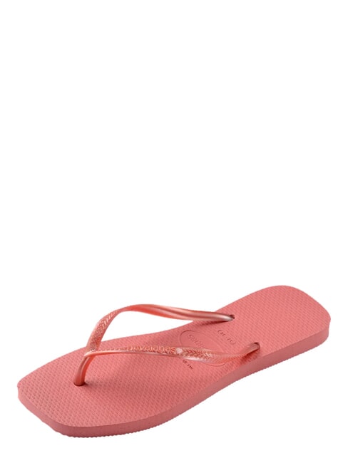 SLIM SQUARE Klapki z kwadratowym noskiem glina kanionowa - Buty damskie