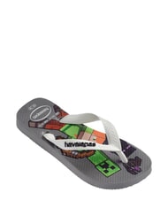 HAVAIANAS MINECRAFT Klapki stalowoszary/biały - Buty dziecięce - 3
