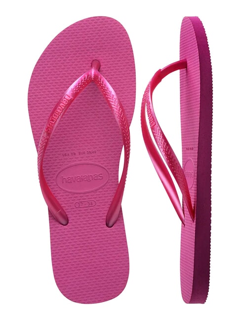 SLIM Klapki metaliczna r&oacute;żowa guma - Buty damskie