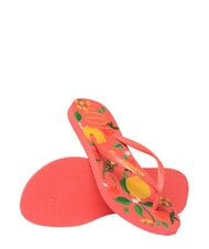 HAVAIANAS SLIM SUMMER BLISS Klapki koral tropikalny - Buty damskie - 4