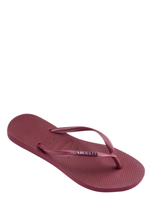 SLIM LOGO Klapki amarant - Buty damskie