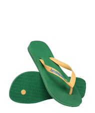 HAVAIANAS BRASIL LOGO Klapki  zielony/ż&oacute;łty - Buty uniseks - 4