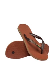HAVAIANAS BRASIL LOGO Klapki  rdzawy/ciemnobrązowy - Buty uniseks - 4