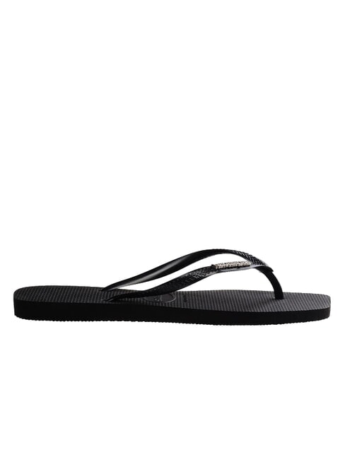 SQUARE LOGO Klapki czarny/srebrny - Buty damskie